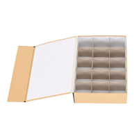 一痕沙印章保管盒厚8CM15格档案盒棉布包边一体成型硬板盒