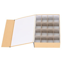 一痕沙印章保管盒厚8CM16格档案盒棉布包边一体成型硬板盒