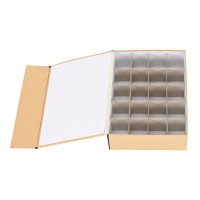 一痕沙印章保管盒厚8CM20格档案盒棉布包边一体成型硬板盒
