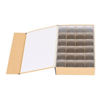 一痕沙印章保管盒厚8CM24格档案盒棉布包边一体成型硬板盒