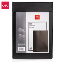 得力64506_A4皮质板夹(黑)(2个)PU皮面磁性固定商务办公会议纪要A4签字板(SL) 单位:包