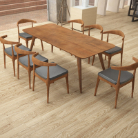 GRANDMEY 大型会议桌长桌办公室实木含10把椅子 2400*1200*750mm/张