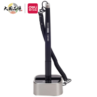 得力(deli)0.5mm商务办公桌面台笔签字笔 可粘贴台式中性笔单支 6796灰(SL) 单位:袋