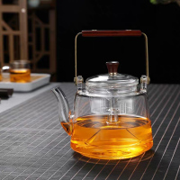 斌能达提梁蒸汽煮茶壶日式玻璃蒸茶壶