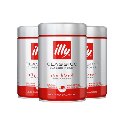 意利(illy)中度烘培咖啡粉 250g/罐 3罐装 黑咖啡 其他 进口咖啡粉 意大利进口