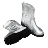 美康 MKP-09 防火隔热鞋 铝箔耐1000度高温防烫隔热靴 筒高22cm 银白 45码 一双