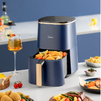 美的(Midea) 空气炸锅家用大容量大功率 多功能无油低脂电炸锅煎炸锅智能触屏不粘易清洗薯条机 4升精准控温