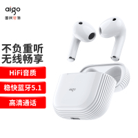 爱国者(aigo)T30 白色真无线蓝牙耳机高清通话 蓝牙5.1 半入耳游戏运动跑步音乐耳机