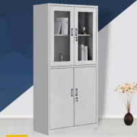 办公室资料柜高1850*宽850*深390 上玻璃下铁门 一个装
