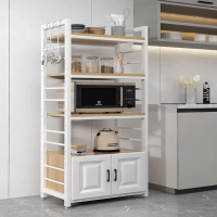 欧式厨房置物架落地杂物架家用多层微波炉架子橱柜烤箱储物收纳柜