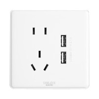 德力西 五孔插座 CD813系列 10A 五孔插座带一开双控开关 优雅白 单位:1个