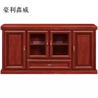 豪利鑫威胡桃色餐边柜简约茶水柜四门1600*400*800