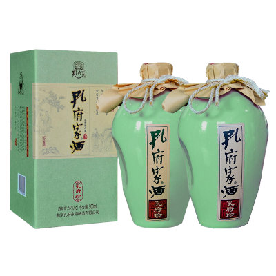 孔府家酒 孔府珍 52度 500ml*2瓶 浓香型 山东高度白酒 送礼