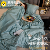 南极人(NanJiren)家纺 水洗真丝夏被四件套空调被单双人被芯夏季薄被子冰丝夏凉被可机洗