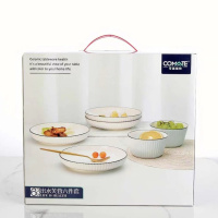 可美瑞特出水芙蓉陶瓷碗盘餐具六件套