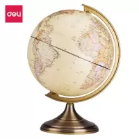 得力(deli)2177地球仪Ф20cm双面刻度仿古世界地球仪 商务礼品办公居家摆设