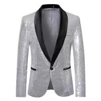 SHOPSPACE亮片个性男歌手礼服演出 银色