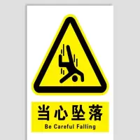 工霸 当心坠落标识牌 铁牌 50*40 1个 单位:个