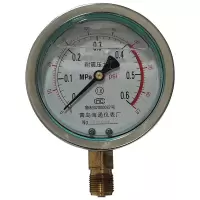 压力表 0~4MPa 螺纹规格M20×1.5 轴向带边 船用仪表 压力表