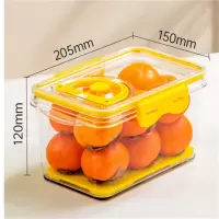 禧天龙PET冰箱保鲜盒食品级瓜果蔬菜整理盒厨房分类储物盒加厚透明食物收纳盒带沥水板单只装 H-8859