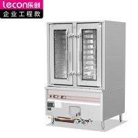 乐创( lecon) 商用海鲜蒸柜 550W/220V 食堂酒店双门鼓风型蒸柜 玻璃工程款 LC-J-SMA02