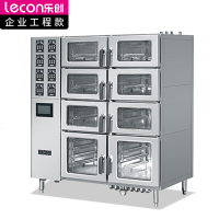 乐创( lecon) 商用多门蒸柜 180W/220V 食堂酒店智能燃气八门蒸柜 玻璃智能款 LC-J-ZNBM