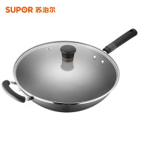 苏泊尔 有钛真不锈铁锅 精铁无涂层炒锅 HC32A3 明火适用