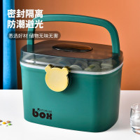 禧天龙多功能手提双层应急箱药箱中号家用家庭急救箱药盒药品收纳盒绿色/黄色 X-8007颜色随机