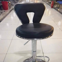 辰欣益森 可升降吧台椅 靠背带滚轮椅子黑色