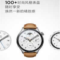 小米(MI) 智能手表Watch S1 Pro 银色+真皮棕色表带 单台装