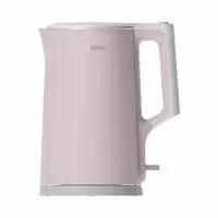 美的(Midea)HJ1722电热水壶1.7L无缝内胆双层防烫进口温控联保自动断电304不锈钢内胆大容量 粉红色