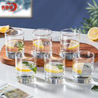 青苹果玻璃小杯 带把平底小茶杯100ml