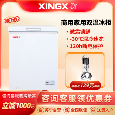 星星(XINGX) 107升商用家用双温冰柜 迷你单温小冰箱冷藏冷冻冷柜BD/BC-107JE
