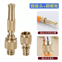高压喷枪水管铜接头洗车水枪快速接头洗衣机转接头水龙头喷嘴 4分通用 A黄铜高压奶嘴喷枪+快接头
