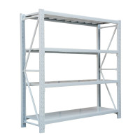 企采严选 轻型仓储货架置物架仓库铁架子地下室货架~白色四层主架 150*50*200