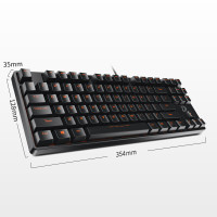 达尔优(dareu)机械有线游戏87键无光双色电脑键盘