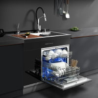 长虹集成水槽洗碗机一体式12套家用超声波果蔬清洗多功能柜厨房大容量洗菜盆智能JJSD-2-W322