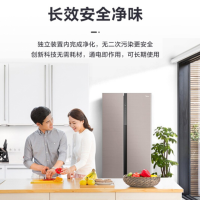 美的(Midea) 546升对开门冰箱 19分钟急速净味 智能家电 一级变频钢化玻璃面板BCD-546WKGPZM(Q)