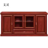 文灵胡桃色餐边柜简约茶水柜四门1600*400*800[工厂现做 7天内发货]
