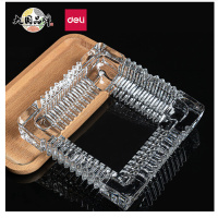 得力(deli)9580 单个装 办公居家玻璃方形烟灰缸/茶几摆件 办公用品
