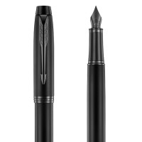 派克(PARKER) IM系列墨水笔 学生钢笔签字笔 IM理性黑黑夹墨水笔黑色