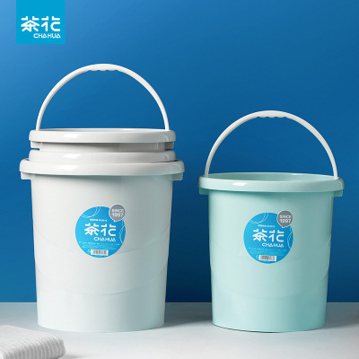 茶花透明塑料水桶家用手提桶塑料桶大水桶洗澡桶饮用水桶 15.9L 颜色随机