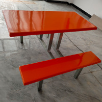 机乐堂(JOYROOM) 学校食堂餐桌椅组合 4人连体桌椅5张起发长1.35*宽1.1*高0.75米台面1.1米*0.6