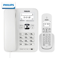 飞利浦(Philips) 电话机无线座机 子母机办公家用可扩展子机中文菜单双免提白色 DCTG182 jh