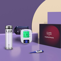 康宁餐具& 摩飞 · 尊崇礼盒(摩飞臂式血压计+电子体温计+康宁双层玻璃防烫水杯)WKMF-SCFTBLB/UJ