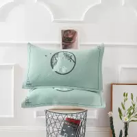 班诺 全棉枕套50*70CM/个 3层 玉兔绿