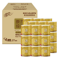 嘉创优品 清风无香4层27卷筒卫生纸原生木浆家用卷纸纸巾整箱