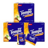 嘉创优品 得宝苹果味手帕纸4层12包加厚印花小包纸巾便携式德宝可湿水面巾 纸抽