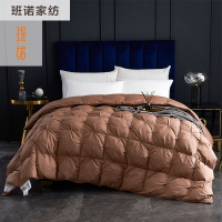 班诺 全棉羽绒扭花款羽绒被(咖色)/床(220*240cm/9斤)