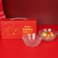 企业定制 爱之旅年年有余玻璃碗两件套(96套起订)